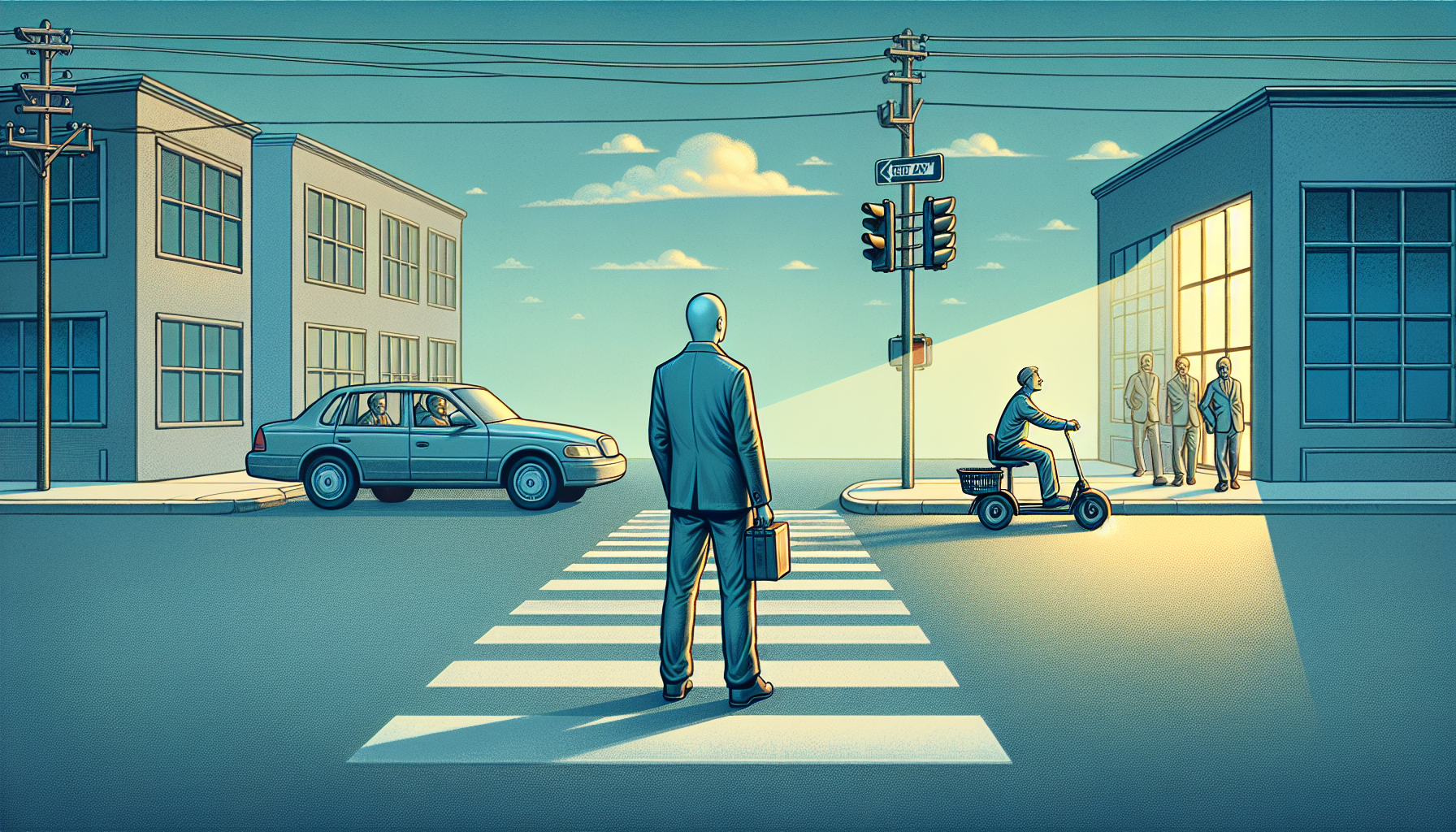 A Small Moment at a Red Light